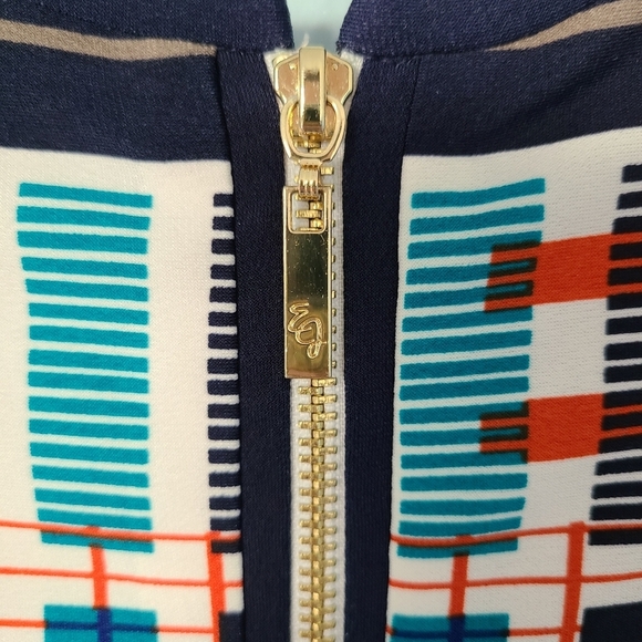 Eliza J Geometric Long Sleeve Multi Color Shift Mini Dress - Picture 6 of 9